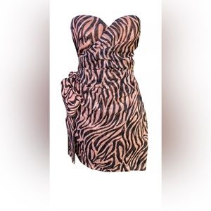 DUNDAS x REVOLVE Lana Mini Dress Natural Zebra
